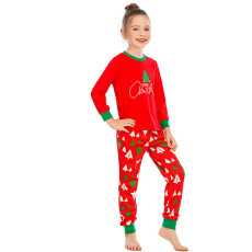 SC Christmas Letter Print Matching Family Long-Sleeve Pajama Set GSGS-0720