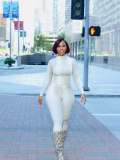 SC Snake Print Long Sleeve Tight Two Piece Pants Set OLYF-6193