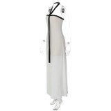 SC Solid Color Wrap Chest Halterneck Maxi Dress GLAG-D5920144F