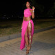 SC Solid Color Hollow Out Patchwork Maxi Dress GLAG-D5920119F