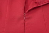 SC Solid Color V Neck Mini Puffy Dress GLAG-D5819932F