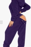 SC Hooded Cute Plush Long-Sleeve Jumpsuit GXHF-80223