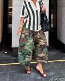 SC Camouflage Print Loose Wide Leg Pants GXHF-M80827