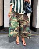SC Camouflage Print Loose Wide Leg Pants GXHF-M80827