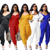 SC V Neck Long Sleeve Sport Jumpsuit GXHF-80807