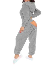 SC Hooded Cute Plush Long-Sleeve Jumpsuit GXHF-80223