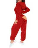 SC Hooded Cute Plush Long-Sleeve Jumpsuit GXHF-80223