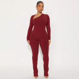 SC Slash V Neck Tight Long Sleeve Pants Suit GDSF-J25ST407