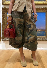 SC Camouflage Print Loose Wide Leg Seven-Tenths Pants GXHF-M81018