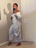 SC V Neck Long Sleeve Sport Jumpsuit GXHF-80807