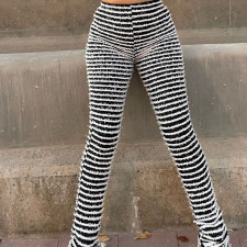 SC Woolen Striped Sexy Slim-Fit Pants GXHF-Y22342