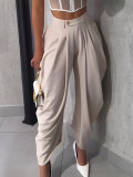 SC Solid Color Wide Leg Flower Bud Pants GXHF-M80802