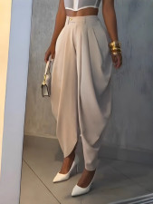 SC Solid Color Wide Leg Flower Bud Pants GXHF-M80802