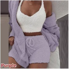 SC Plus Size Plush Homewear Casual 3-Piece Pajama Set GXHF-YM303