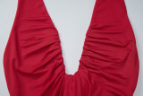 SC Deep V Neck Sleeveless Ruched Mini Dress GLAG-D5A20452F