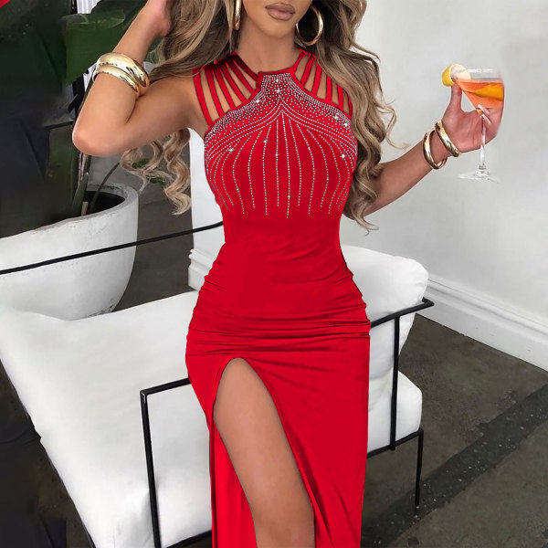 SC Rhinestone Split Night Club Evening Dress GYOU-CX30208