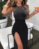 SC Rhinestone Split Night Club Evening Dress GYOU-CX30208
