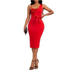 SC Solid Color Sequin Midi Dress GYOU-CX420