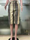 SC Printed Python Pattern Seven-Tenths Pants GXHF-M80803