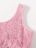 SC Solid Color Plush Tank Tops Two Piece Pants Set GXHF-X08292163
