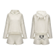 Plus Size Cat Embroidered Plush Long-Sleeve Two-Piece Pajama Set GXHF-Y88560