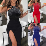 SC Rhinestone Split Night Club Evening Dress GYOU-CX30208