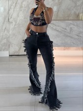 SC Fashion Tassel Flare Jeans GXHF-M80923