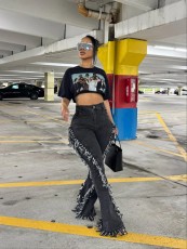 SC Fashion Tassel Flare Jeans GXHF-M80923