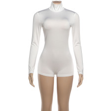 SC Solid Color Long Sleeve High Collar Romper GZJQ-K25Q84138
