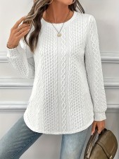 SC Plus Size Casual Solid Color Long Sleeve Tops GYOU-CX562
