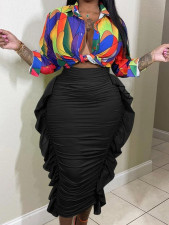 SC Casual Pleated Slim Half Body Skirt ZDF-31325