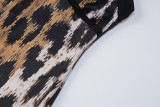 SC Leopard Print Halterneck Split Maxi Dress GLAG-D5A20356H