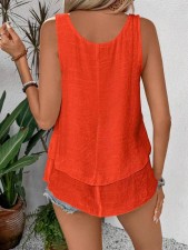 SC Casual Solid Color Sleeveless Top GYOU-CX5213