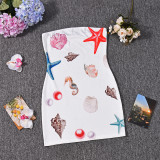 SC Print Backless Slim Tube Tops Dress GFRT-32709DBY