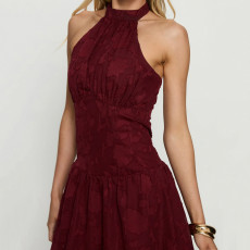 SC Sleeveless Backless Halterneck Mini Dress GWEN-JWKD46330