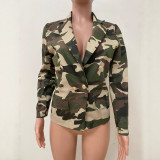SC Lapel Camouflage Print Short Blazer Coat LSD-2620