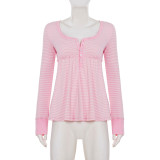SC Stripe Long Sleeve T Shirt GWEN-JWJT45477