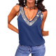 SC Plus Size Solid Color Sequin Sleeveless Vest Top GYOU-CX2422