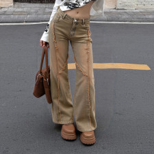 SC Vintage Frayed-edge Straight Jeans GWEN-JWKP46157