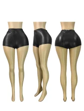 SC Fashion Solid Color Leather Shorts&Seven-Tenths Pants CH-25065