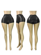 SC Fashion Solid Color Leather Shorts&Seven-Tenths Pants CH-25065