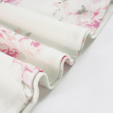 SC V Neck Print Bow Tie T-shirt GWEN-JWKT46085