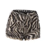SC Leopard Print Tassel Shorts GFRT-32770PBY