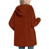 SC Plush Hooded Button Pocket Casual Coats GYOU-CX826
