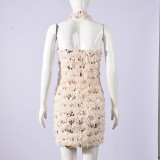 SC Sleeveless Sequin Backless Mini Dress GFRT-32776DBY
