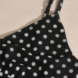 SC Mesh Polka Dot Print Sling Two Piece Skirts Set GFRT-60223SBZ