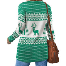 SC Round-neck Long Sleeve Christmas Top GYOU-CX716
