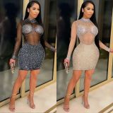 SC Hot Drill See Through Club Dress BY-5890