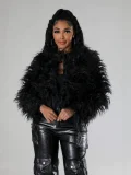 SC Solid Color Long Sleeve Plush Coat GXHF-M81016
