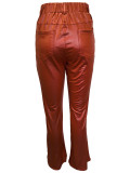 SC Solid Color Multi-pockets Micro Flare Pants OMY-11069